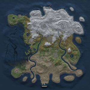 Thumbnail Rust Map: Procedural Map, Size: 3777, Seed: 342543445, 15 Monuments