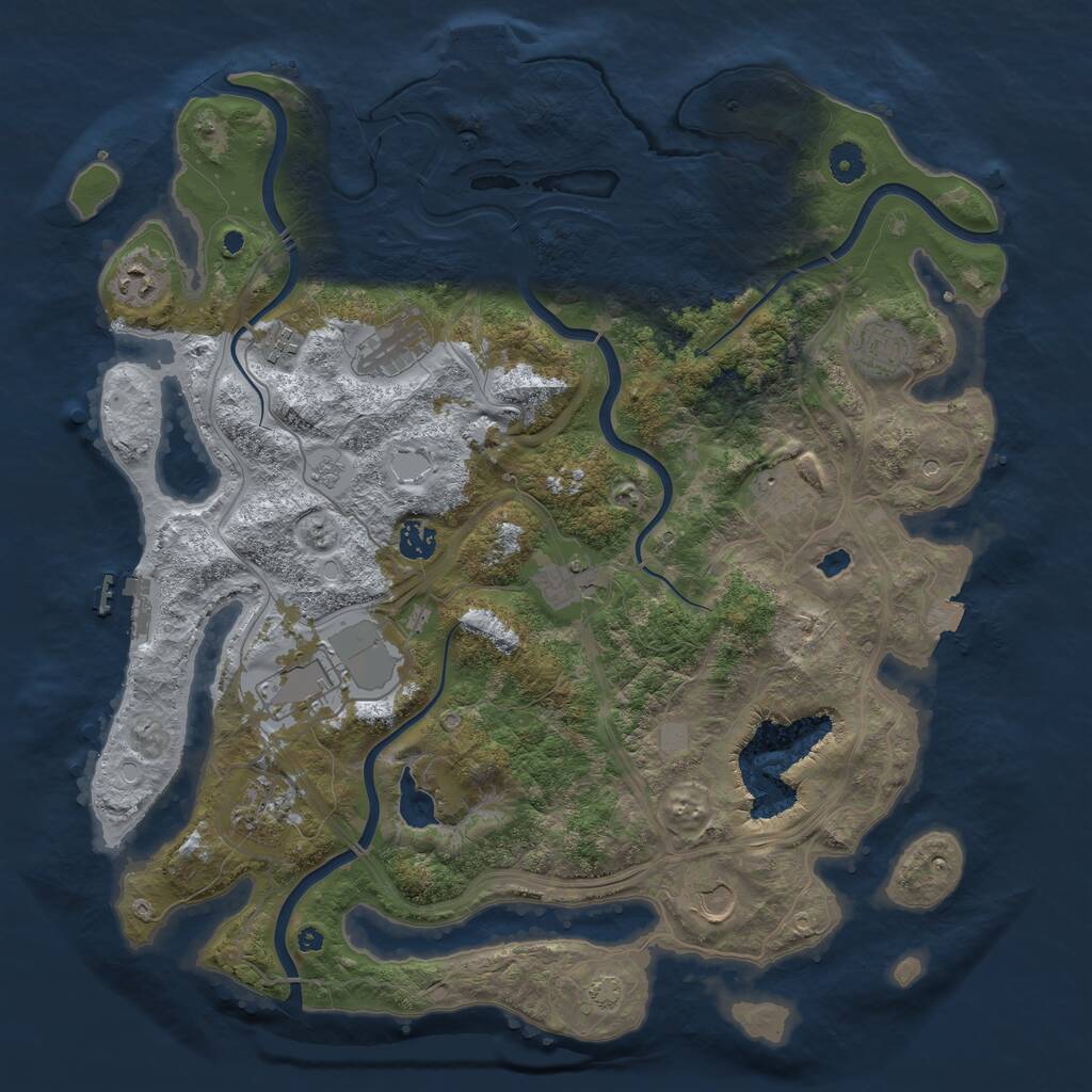 Rust Map: Procedural Map, Size: 4250, Seed: 9013, 16 Monuments