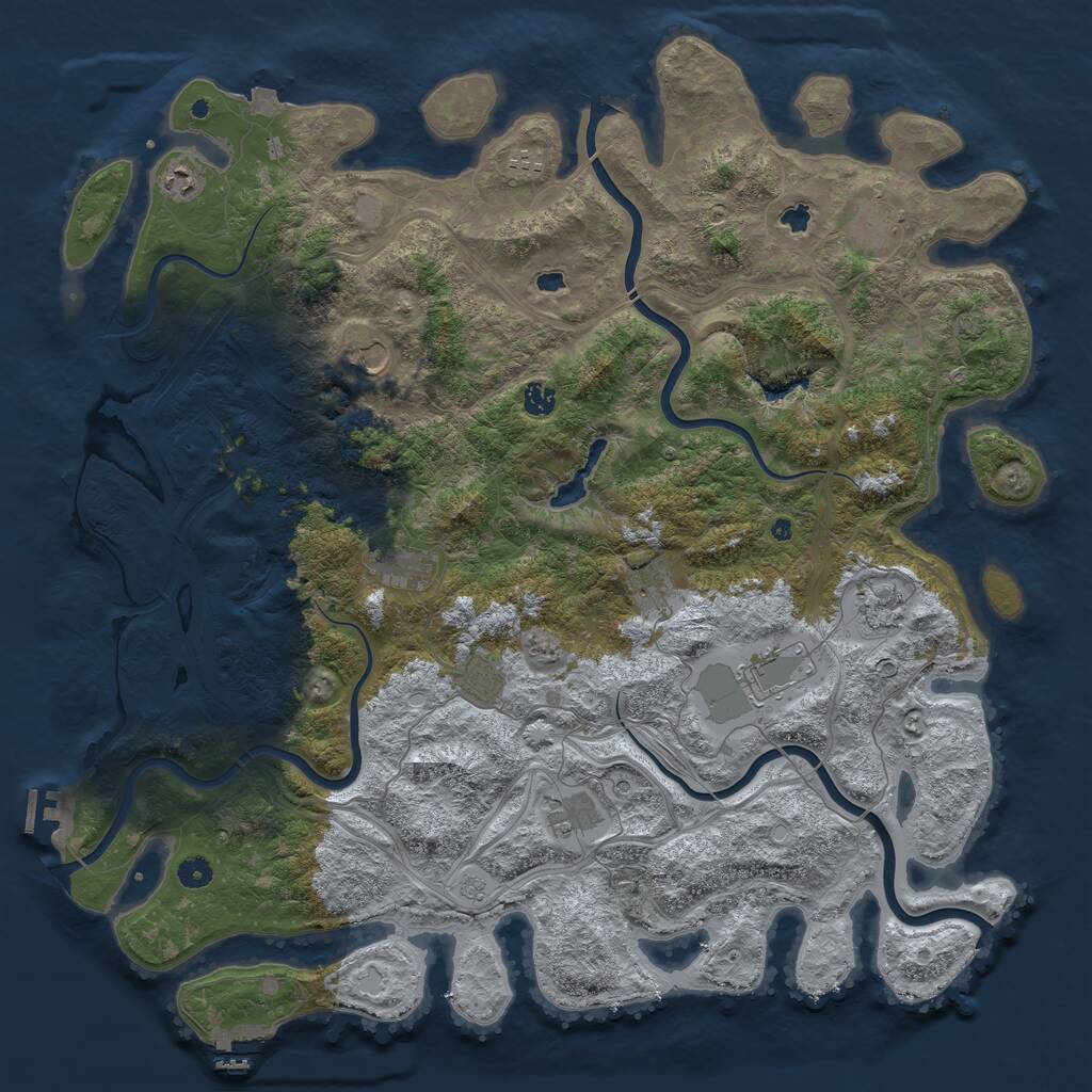 Rust Map: Procedural Map, Size: 4987, Seed: 448142333, 17 Monuments