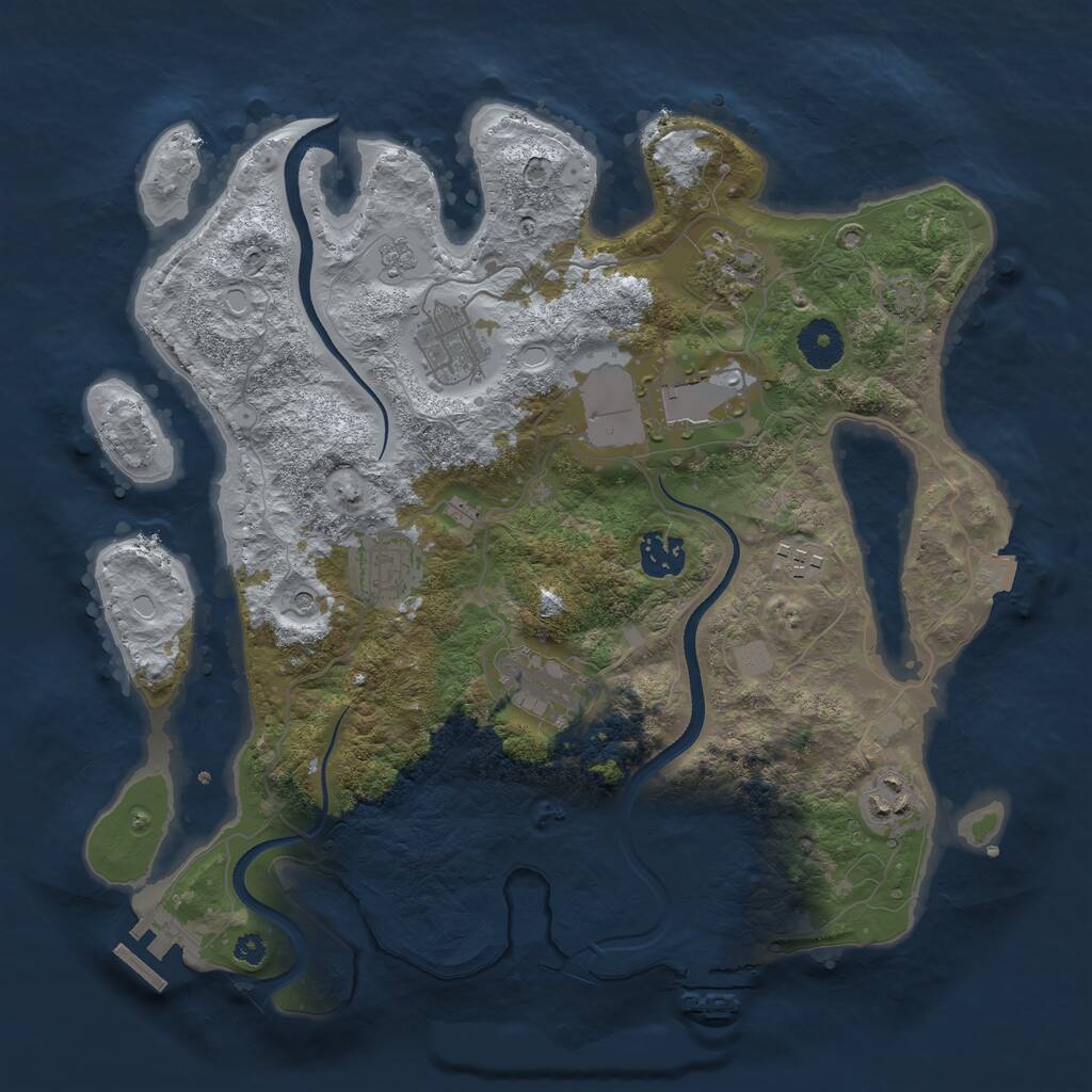 Rust Map: Procedural Map, Size: 3500, Seed: 5094, 14 Monuments