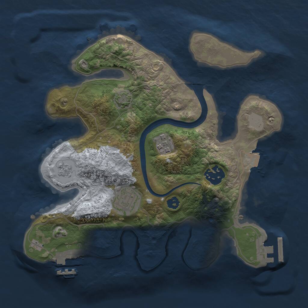 Rust Map: Procedural Map, Size: 2500, Seed: 2025092115, 8 Monuments