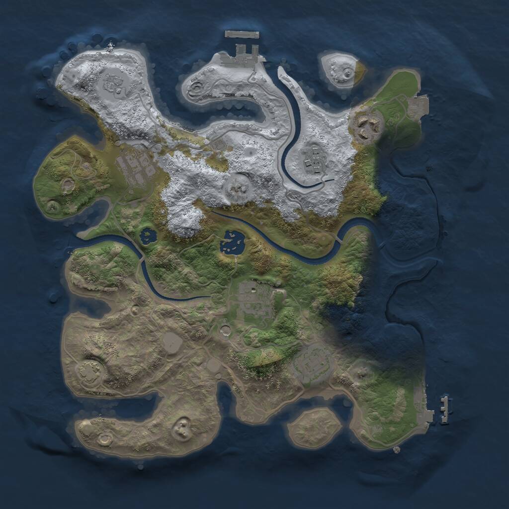 Rust Map: Procedural Map, Size: 3000, Seed: 1944302030, 12 Monuments