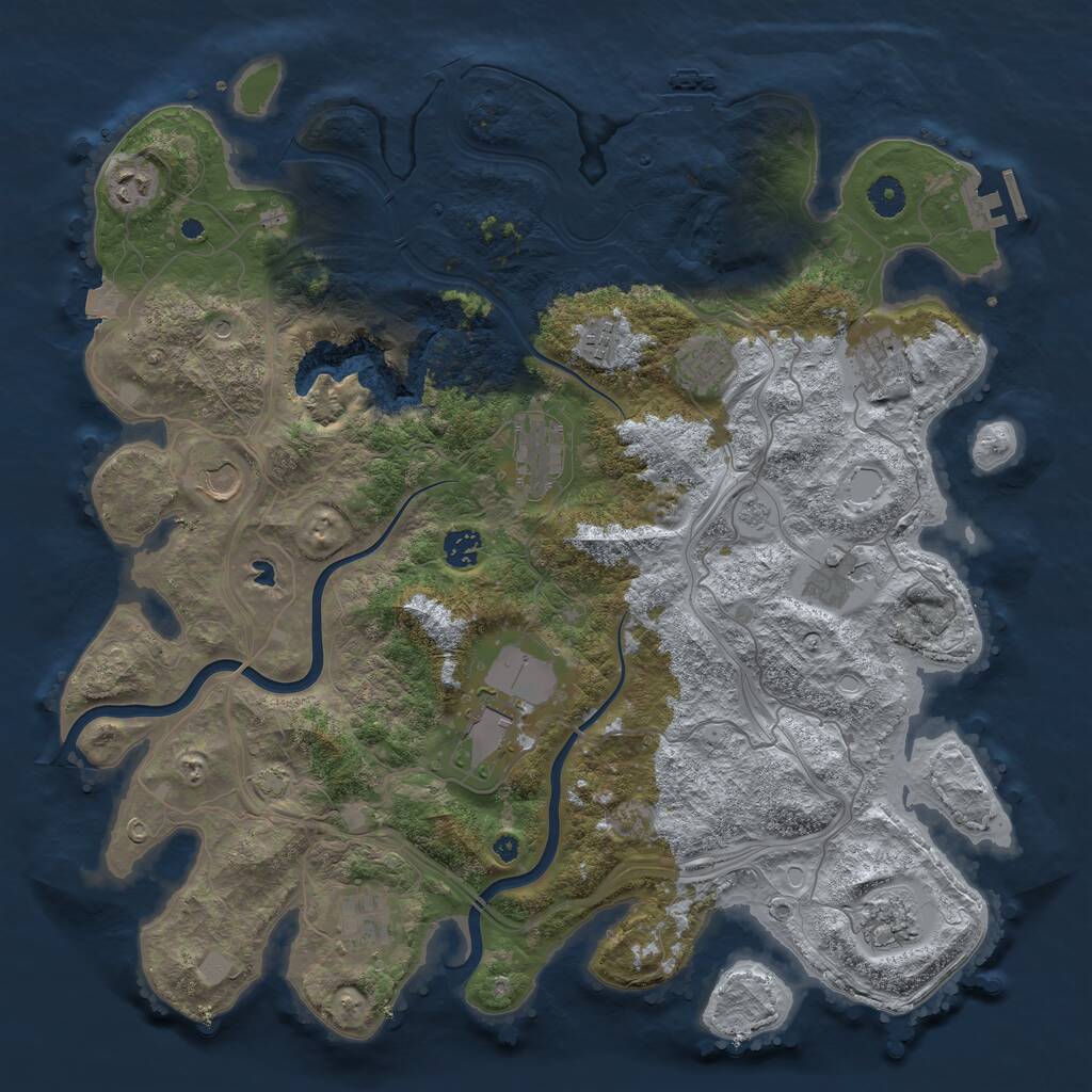 Rust Map: Procedural Map, Size: 4250, Seed: 12302, 17 Monuments