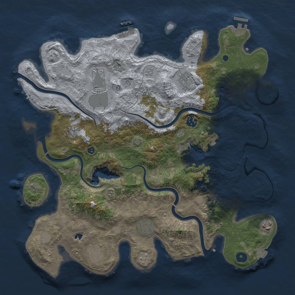Rust Map: Procedural Map, Size: 4100, Seed: 49999, 14 Monuments
