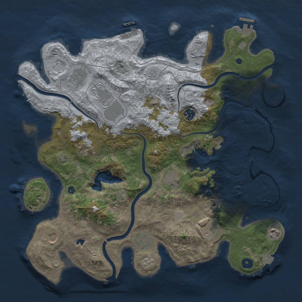 Rust Map: Procedural Map, Size: 4100, Seed: 49999, 16 Monuments
