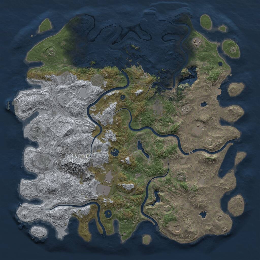 Rust Map: Procedural Map, Size: 5000, Seed: 1188610254, 17 Monuments