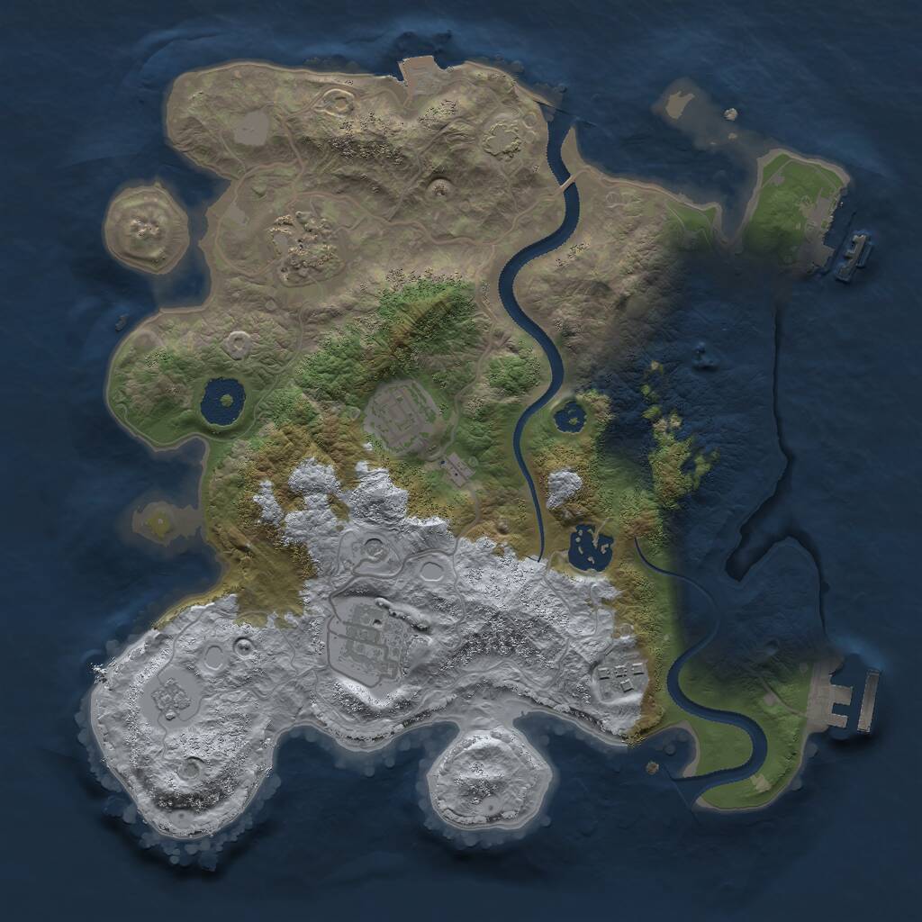 Rust Map: Procedural Map, Size: 3000, Seed: 29963, 11 Monuments