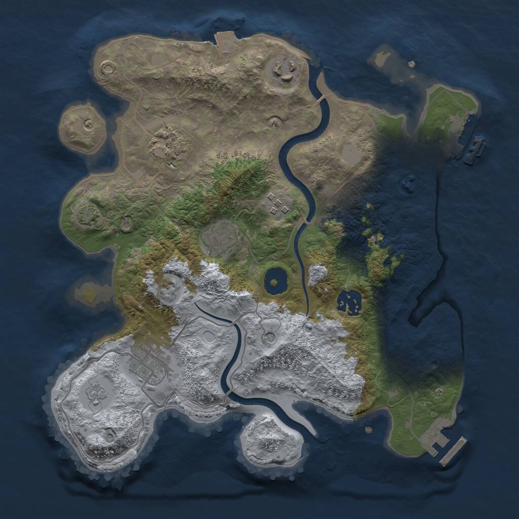 Rust Map: Procedural Map, Size: 3000, Seed: 29963, 12 Monuments