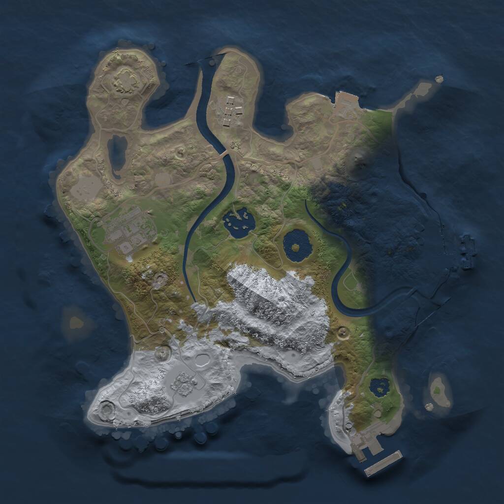 Rust Map: Procedural Map, Size: 2500, Seed: 981498612, 8 Monuments