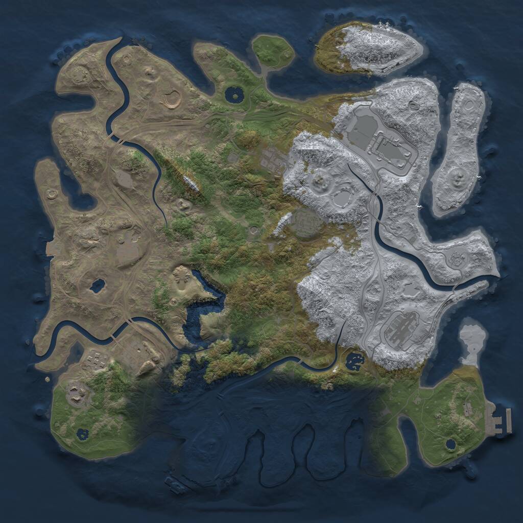 Rust Map: Procedural Map, Size: 4250, Seed: 1935277529, 16 Monuments