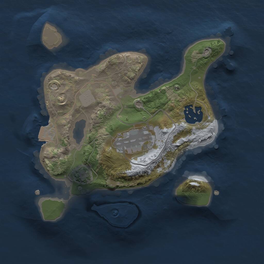 Rust Map: Procedural Map, Size: 2050, Seed: 736849899, 4 Monuments