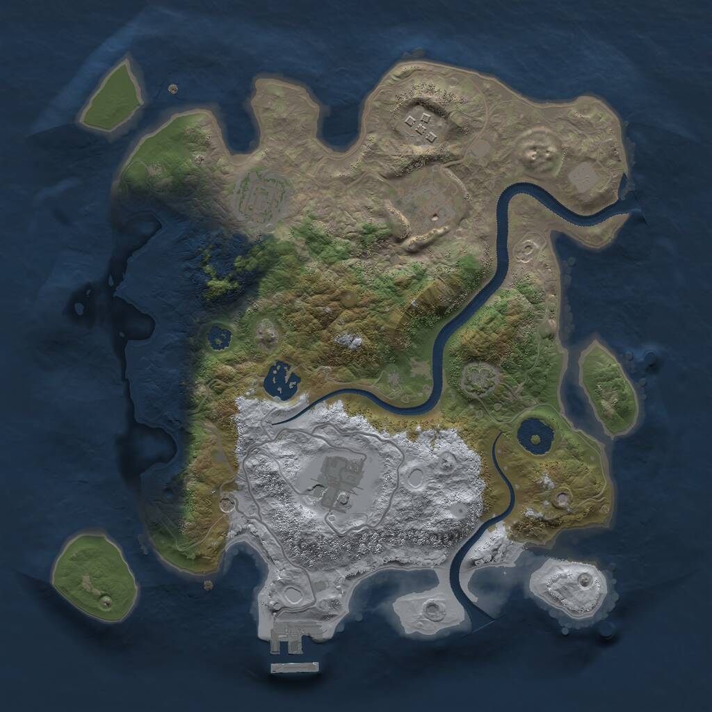 Rust Map: Procedural Map, Size: 3000, Seed: 299669127, 9 Monuments