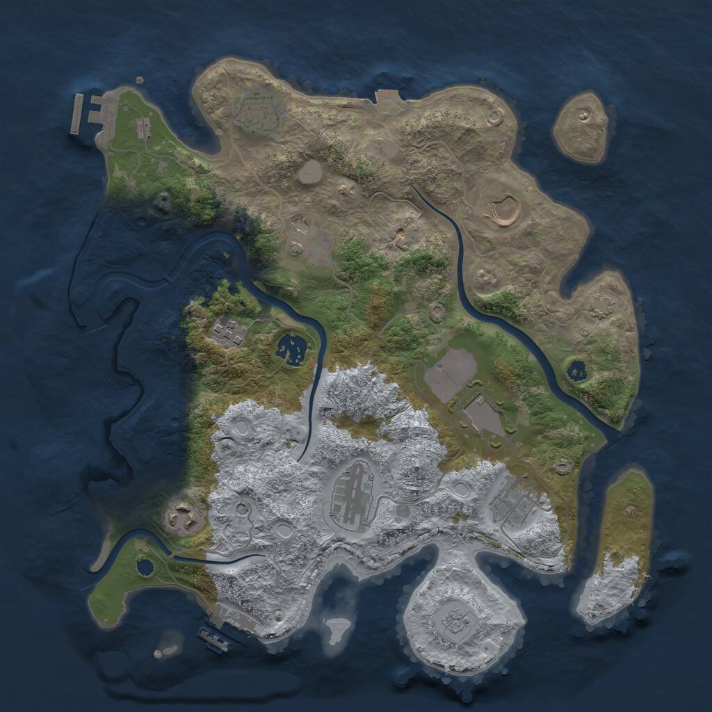 Rust Map: Procedural Map, Size: 3500, Seed: 1601271034, 15 Monuments