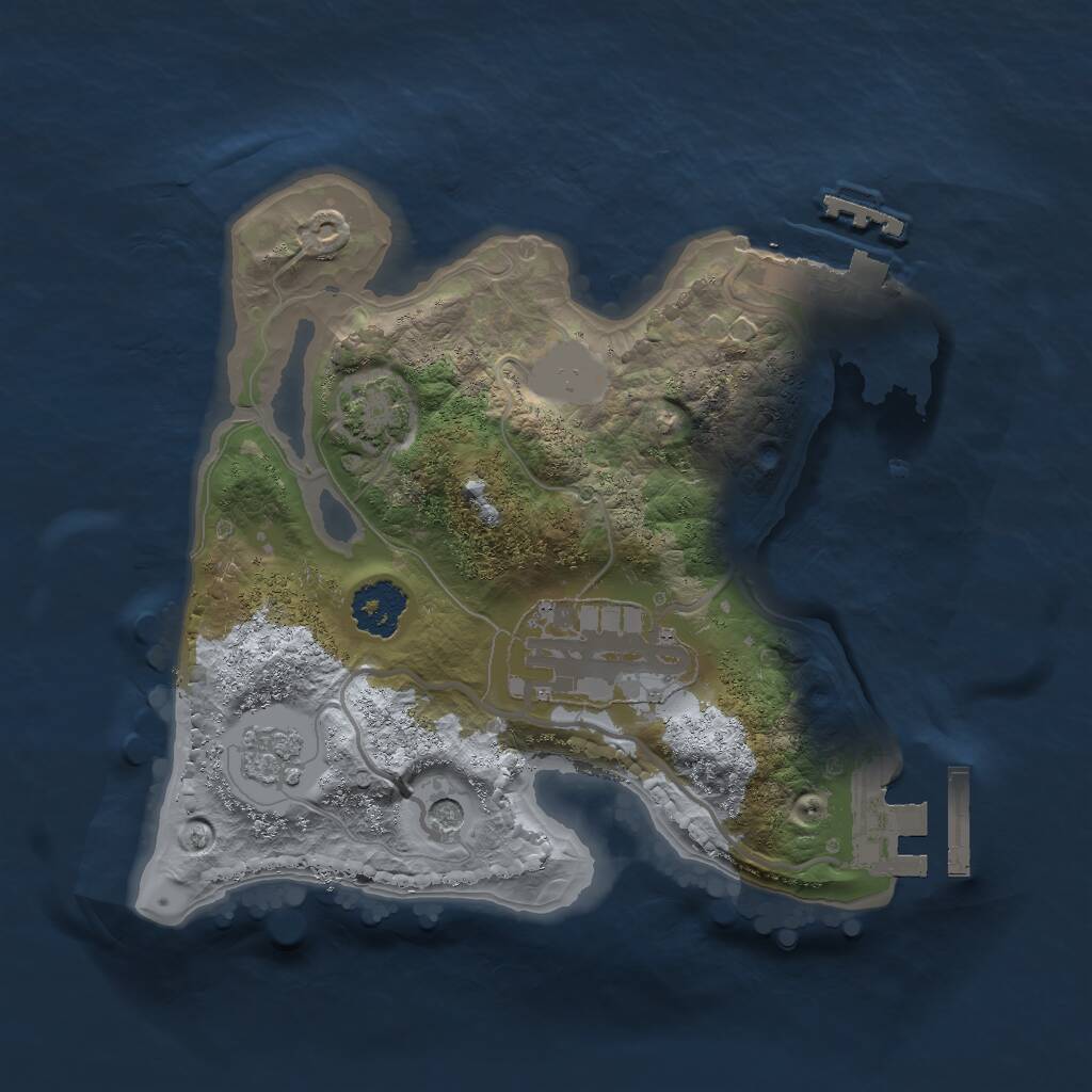 Rust Map: Procedural Map, Size: 2000, Seed: 880055535, 7 Monuments