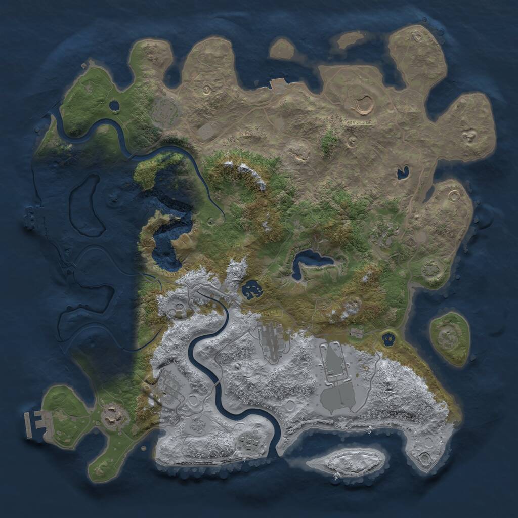 Rust Map: Procedural Map, Size: 4000, Seed: 22334411, 15 Monuments
