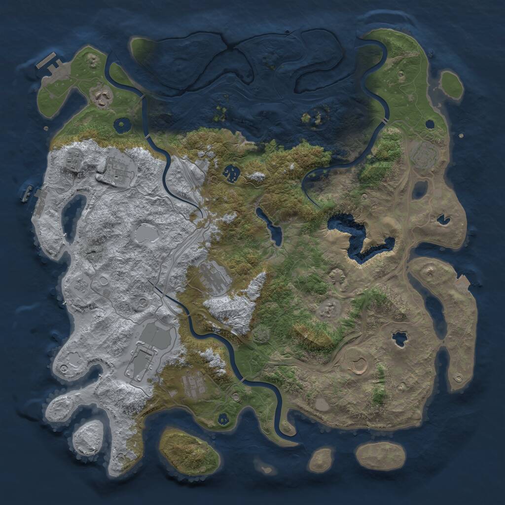 Rust Map: Procedural Map, Size: 4500, Seed: 1669624315, 15 Monuments