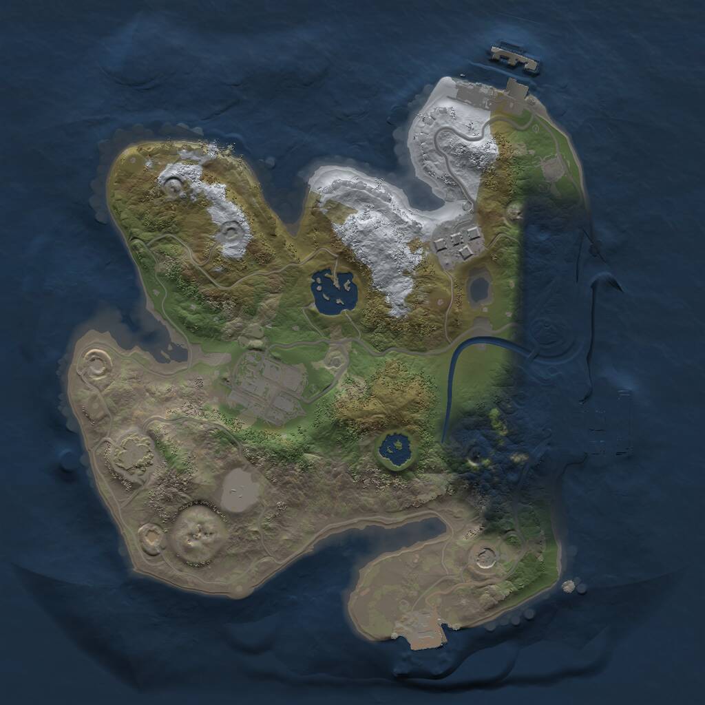 Rust Map: Procedural Map, Size: 2250, Seed: 1985145649, 8 Monuments