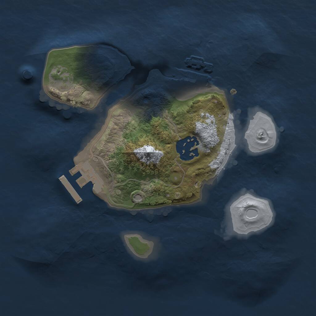 Rust Map: Procedural Map, Size: 2000, Seed: 46764234, 4 Monuments