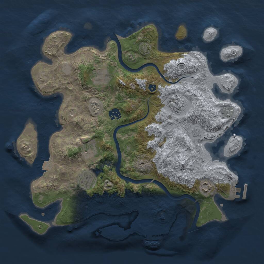 Rust Map: Procedural Map, Size: 3400, Seed: 1272280582, 13 Monuments