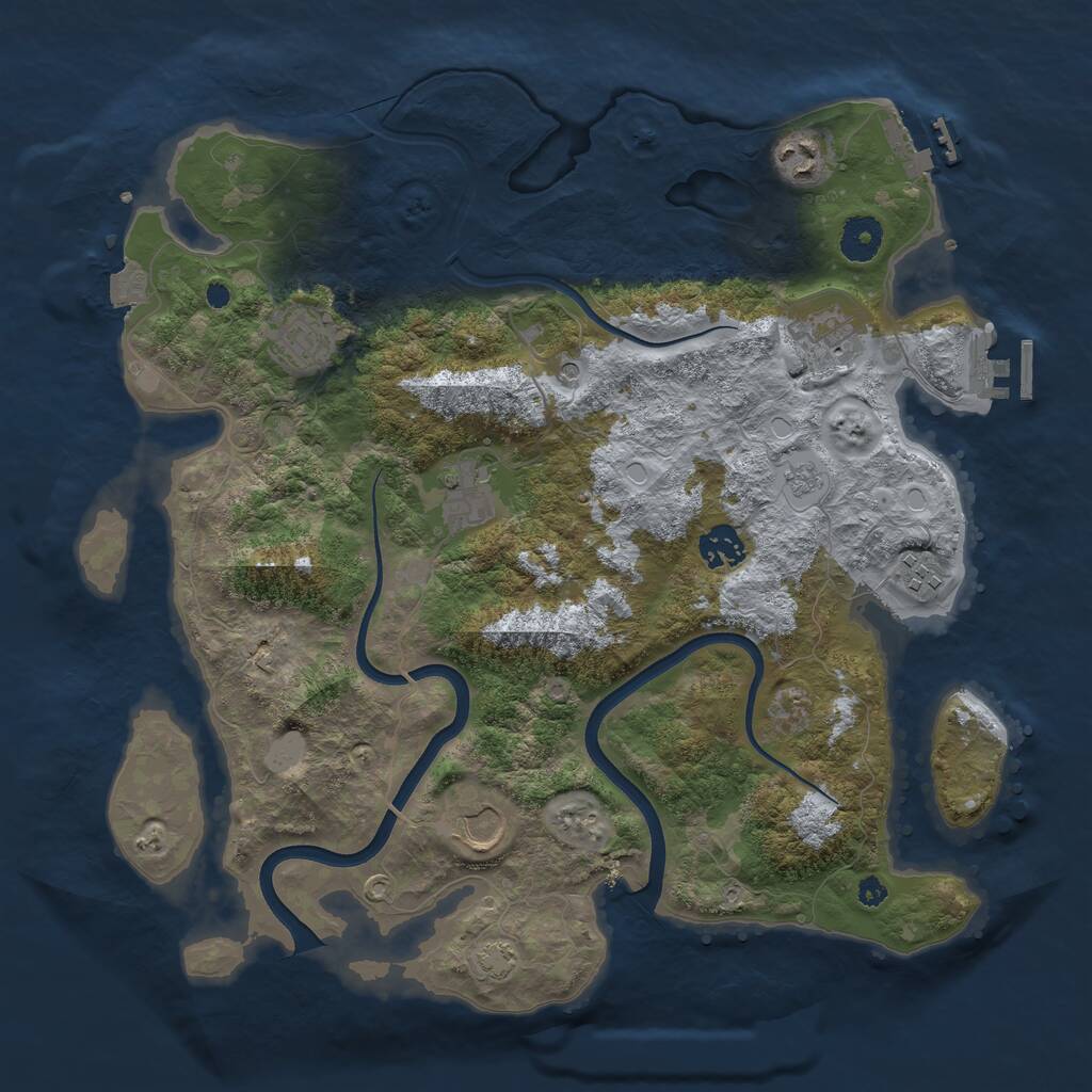 Rust Map: Procedural Map, Size: 3700, Seed: 22956, 13 Monuments