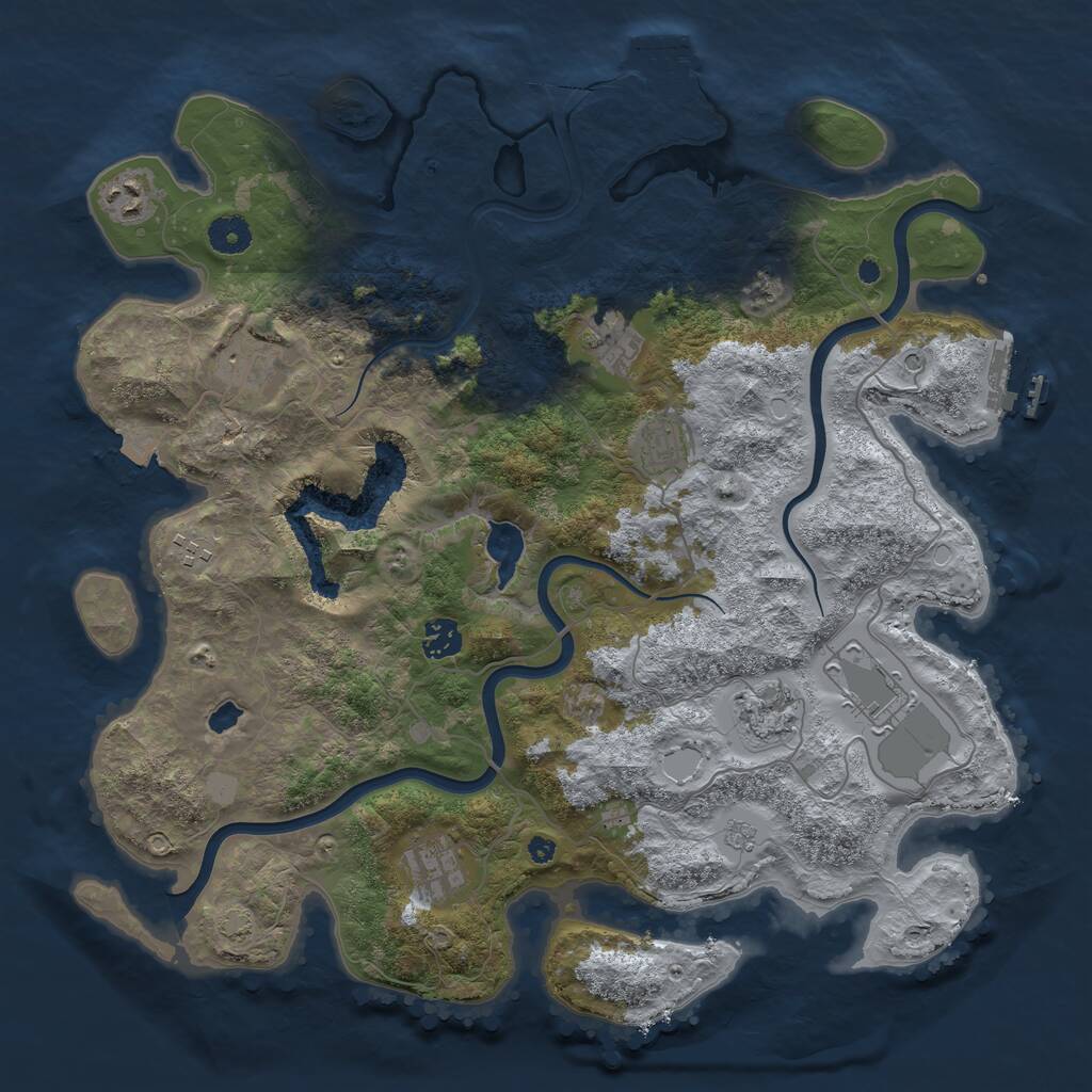 Rust Map: Procedural Map, Size: 4000, Seed: 8394621, 15 Monuments