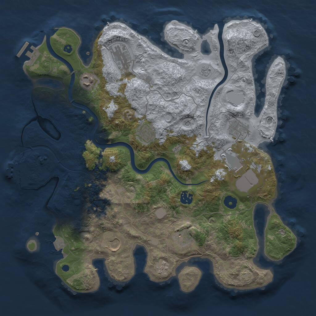 Rust Map: Procedural Map, Size: 3650, Seed: 21095, 15 Monuments