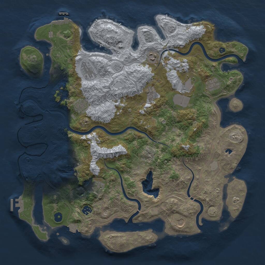 Rust Map: Procedural Map, Size: 4380, Seed: 1639003695, 16 Monuments