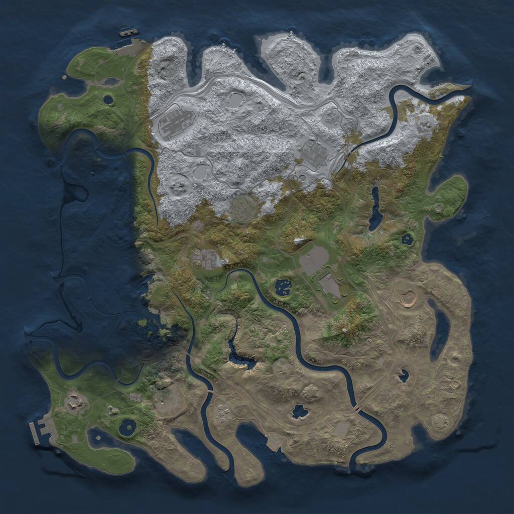 Rust Map: Procedural Map, Size: 4500, Seed: 986556419, 16 Monuments