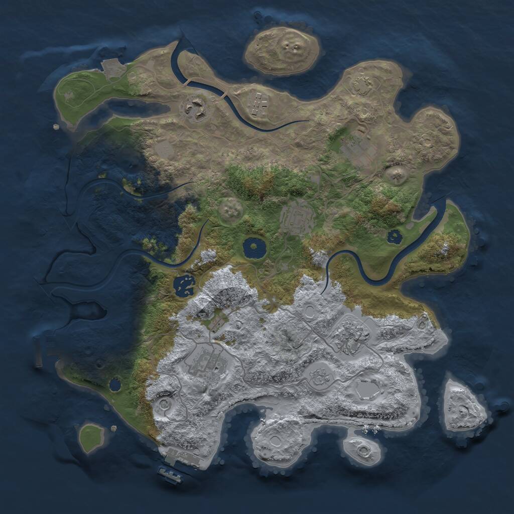 Rust Map: Procedural Map, Size: 3400, Seed: 192127492, 13 Monuments