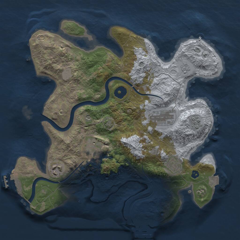 Rust Map: Procedural Map, Size: 3000, Seed: 4912638, 11 Monuments