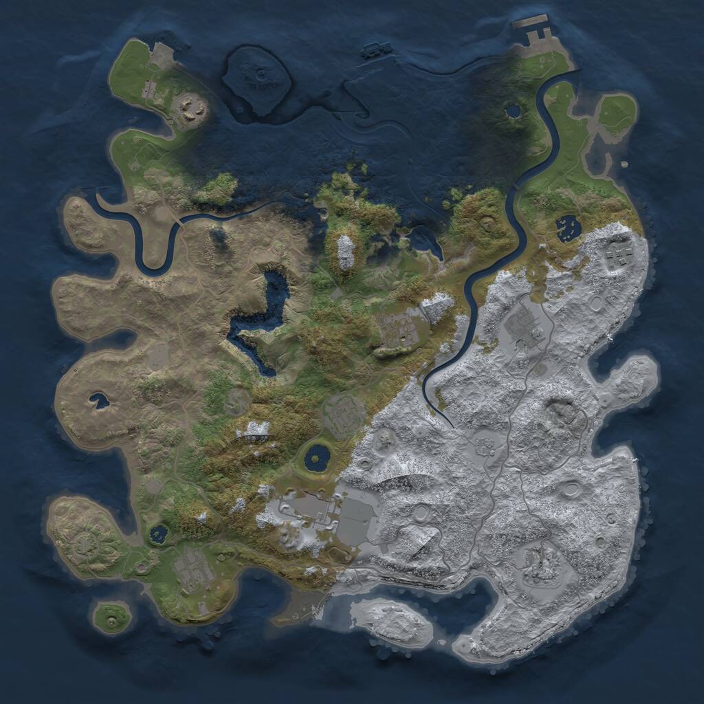 Rust Map: Procedural Map, Size: 4000, Seed: 1003932564, 15 Monuments