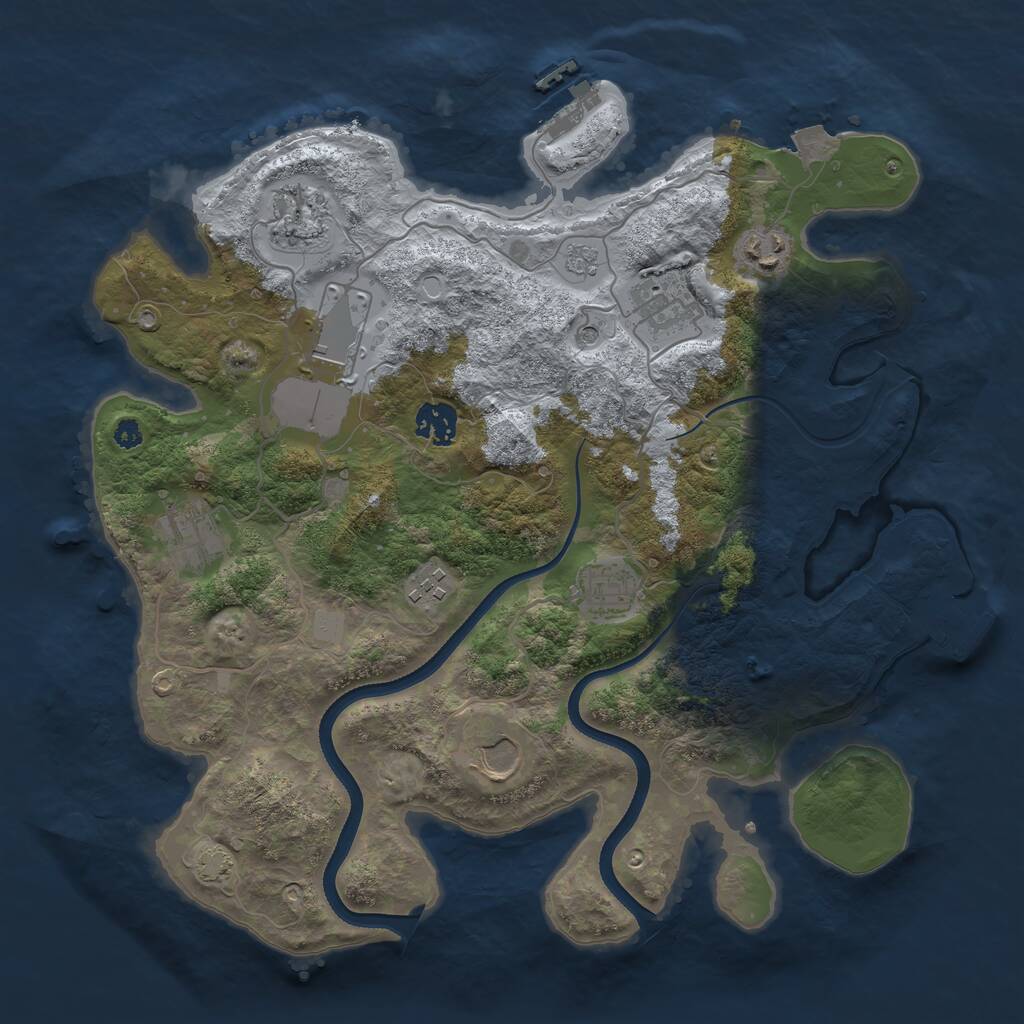 Rust Map: Procedural Map, Size: 3560, Seed: 821558003, 15 Monuments