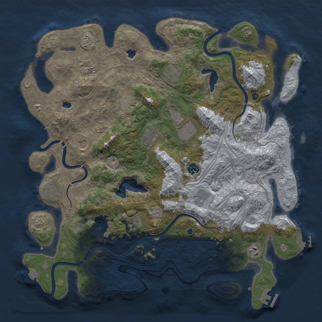 Rust Map: Procedural Map, Size: 4500, Seed: 344030463, 17 Monuments