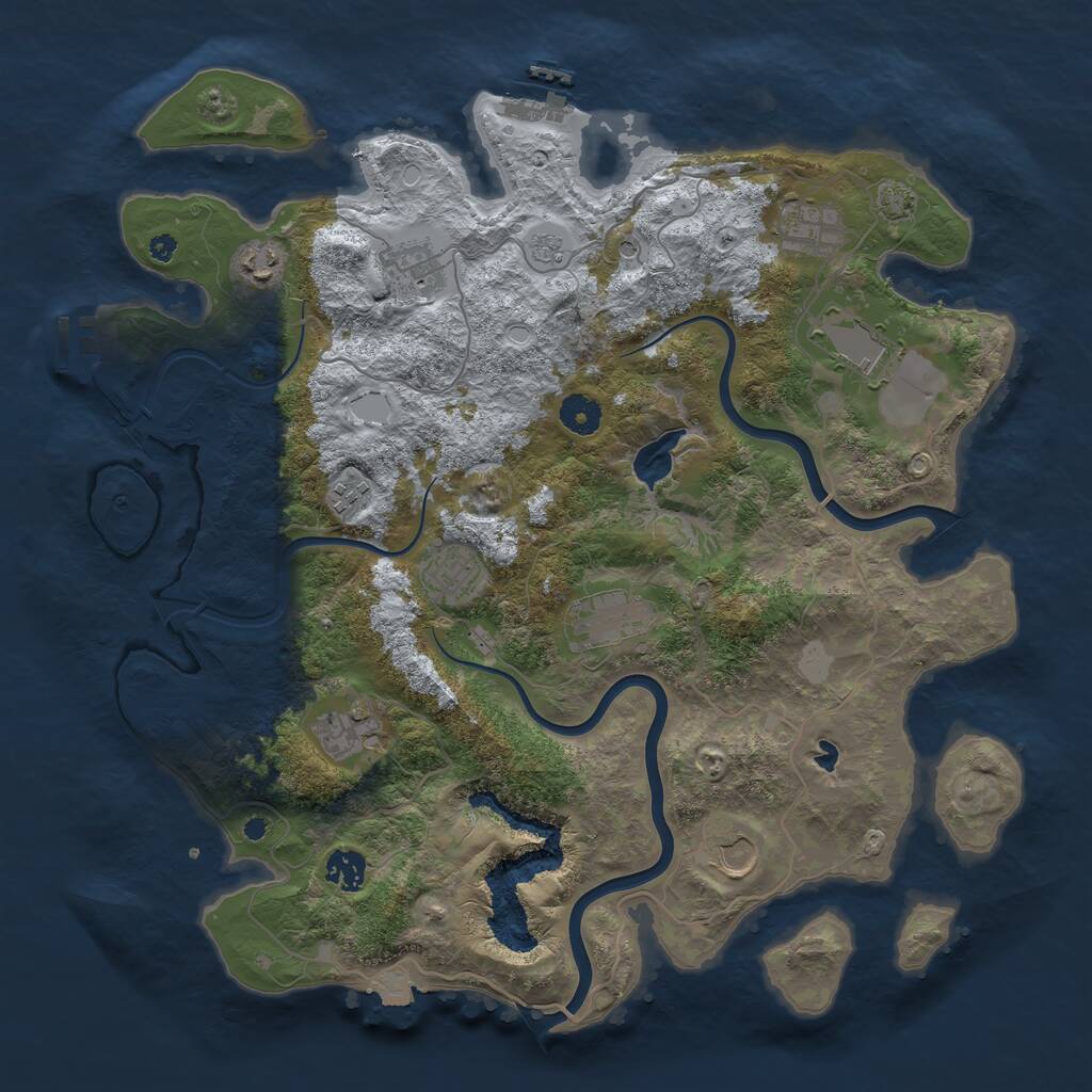 Rust Map: Procedural Map, Size: 4000, Seed: 683359731, 16 Monuments