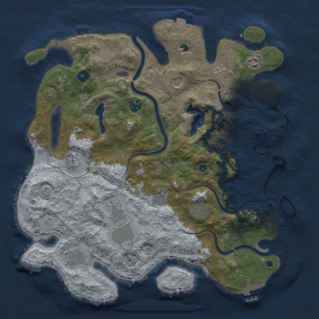 Rust Map: Procedural Map, Size: 4000, Seed: 1496770060, 14 Monuments