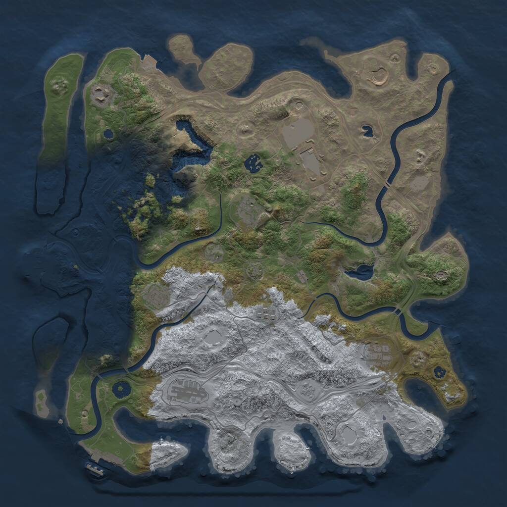 Rust Map: Procedural Map, Size: 4250, Seed: 1628532903, 15 Monuments