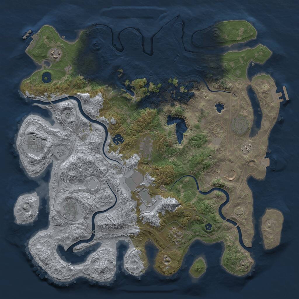 Rust Map: Procedural Map, Size: 4250, Seed: 1628532904, 16 Monuments