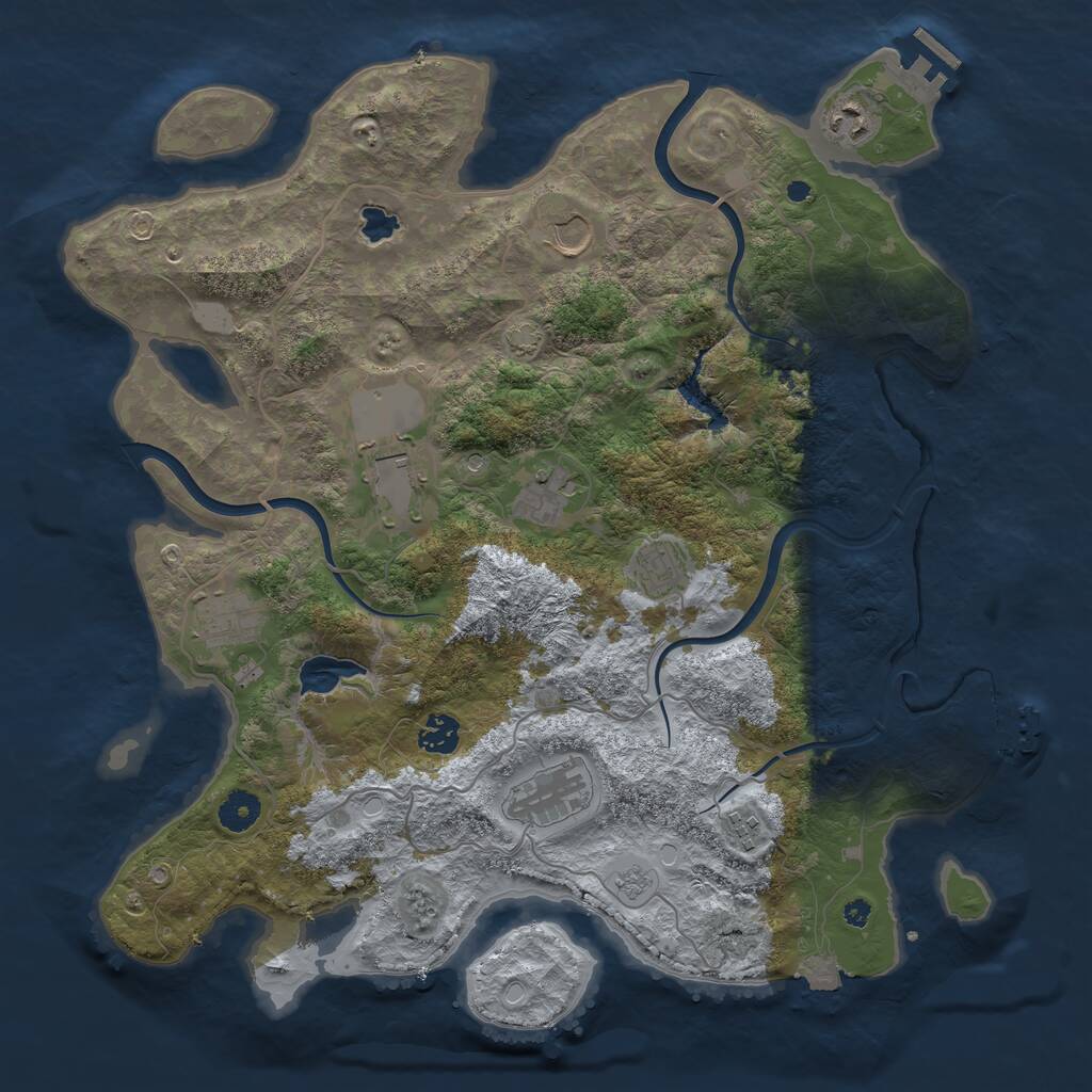 Rust Map: Procedural Map, Size: 4000, Seed: 355343611, 15 Monuments