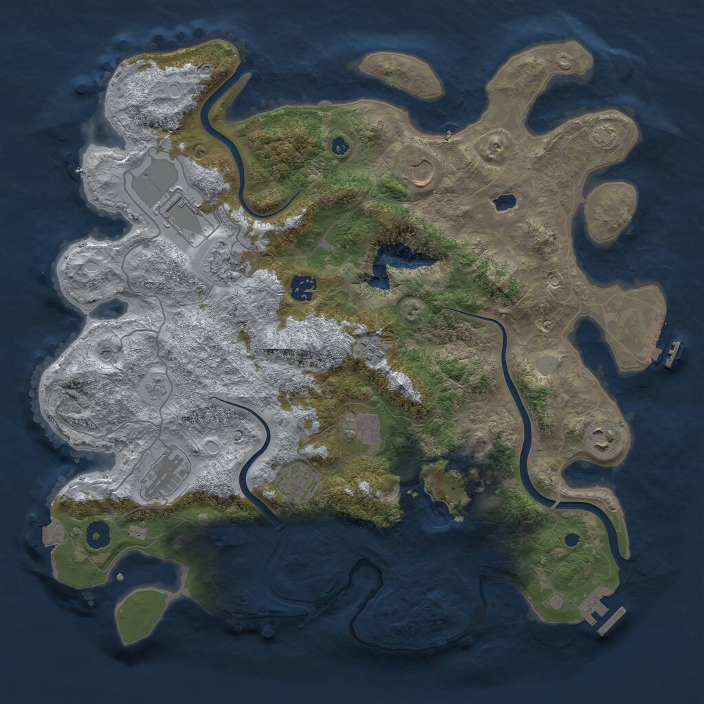 Rust Map: Procedural Map, Size: 4000, Seed: 104921, 15 Monuments