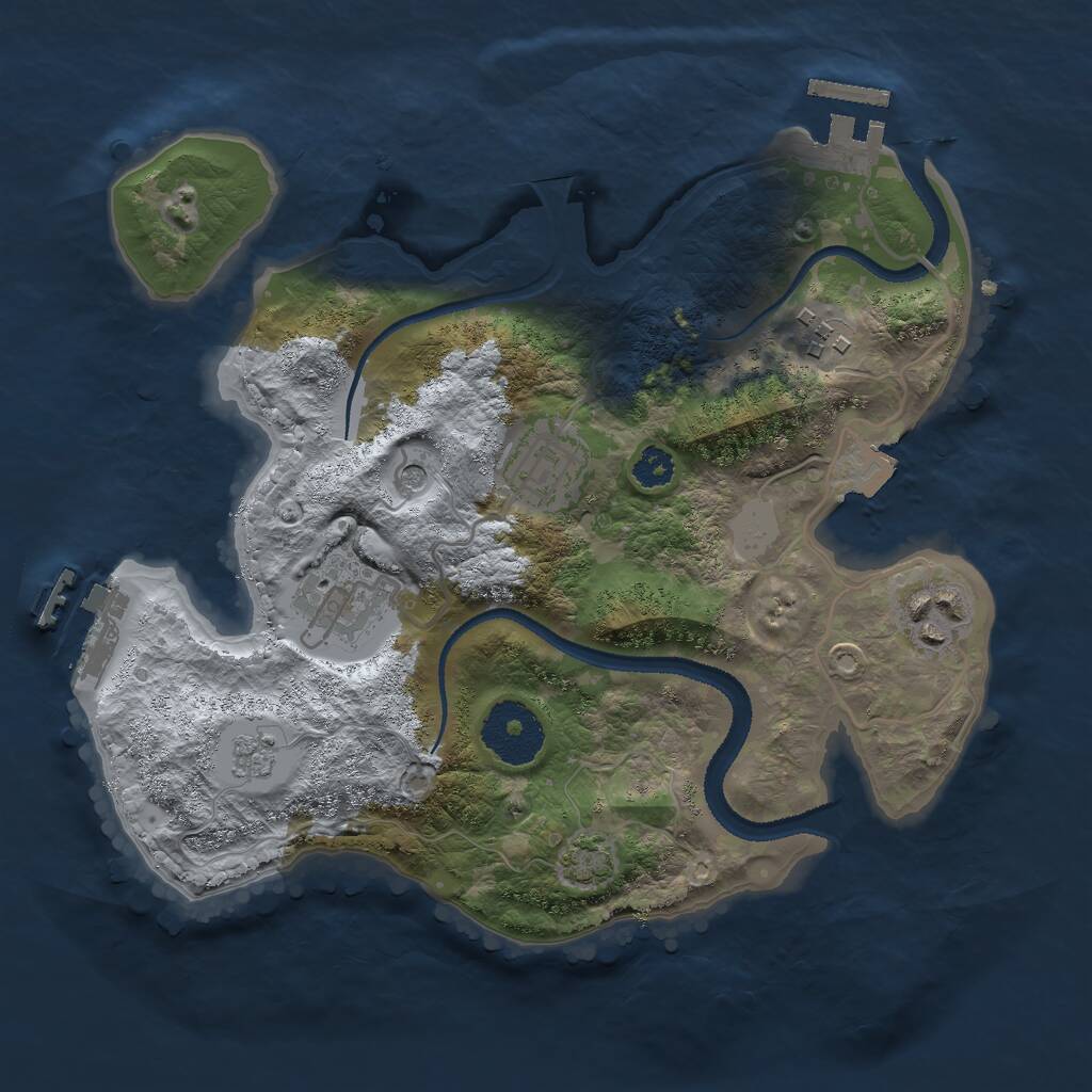 Rust Map: Procedural Map, Size: 2700, Seed: 1758542530, 10 Monuments