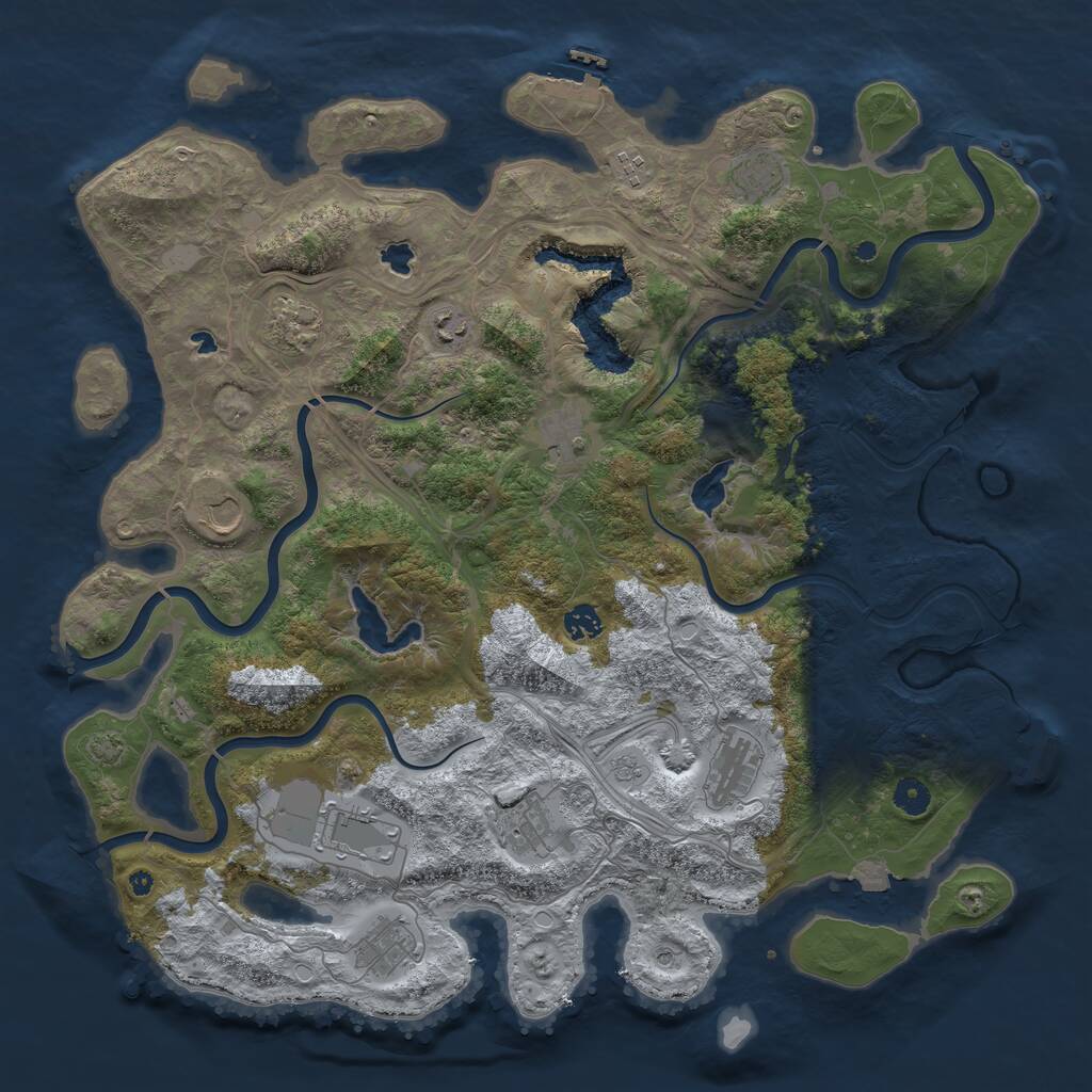 Rust Map: Procedural Map, Size: 4500, Seed: 521833981, 17 Monuments