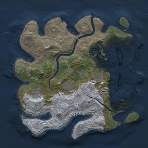 Thumbnail Rust Map: Procedural Map, Size: 3250, Seed: 1506199104, 12 Monuments