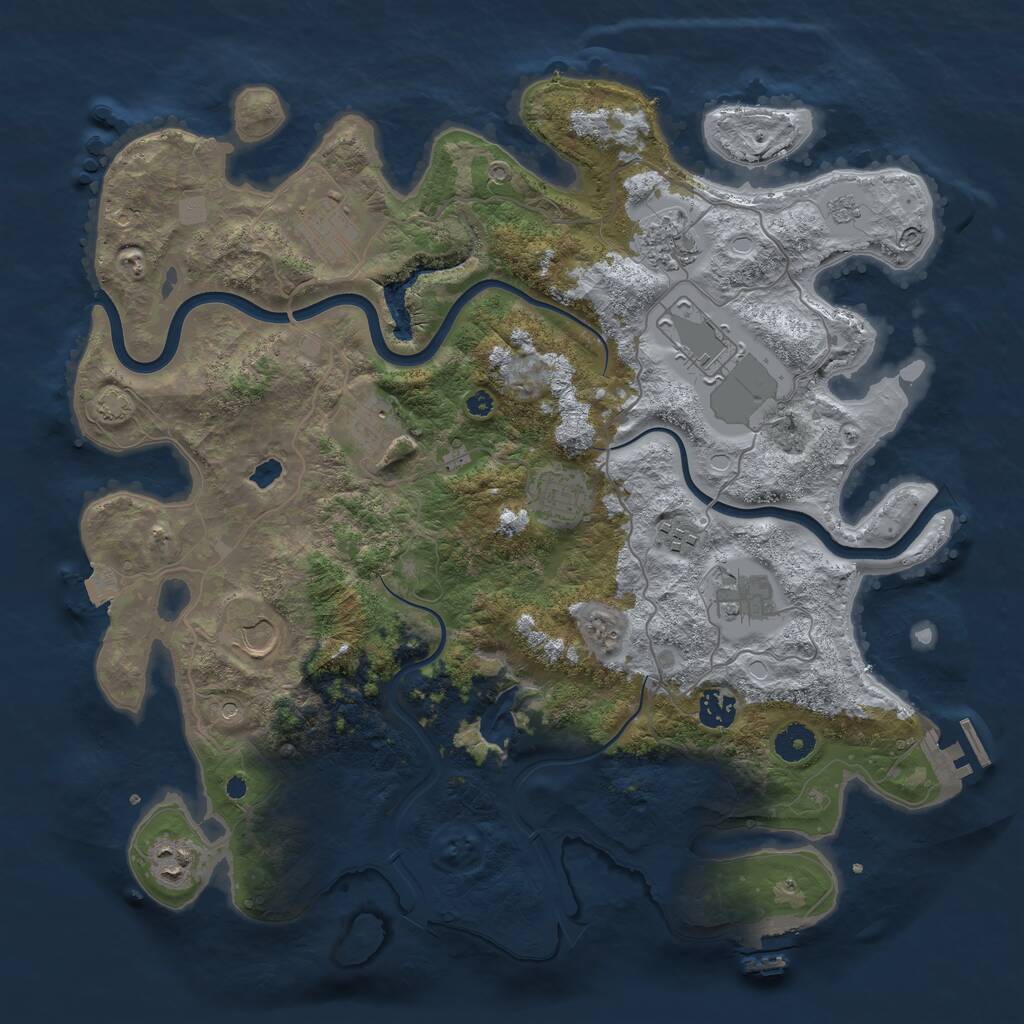Rust Map: Procedural Map, Size: 4000, Seed: 43366705, 16 Monuments