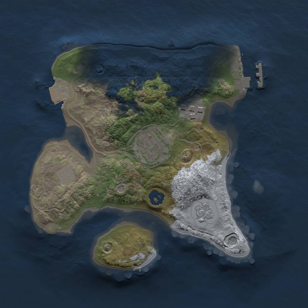 Rust Map: Procedural Map, Size: 2000, Seed: 12456, 5 Monuments