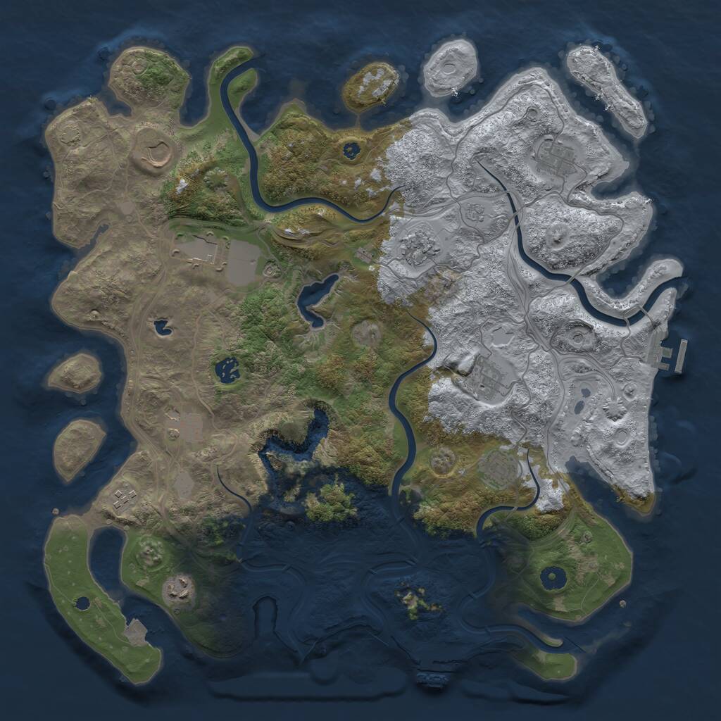 Rust Map: Procedural Map, Size: 4300, Seed: 88326194, 16 Monuments