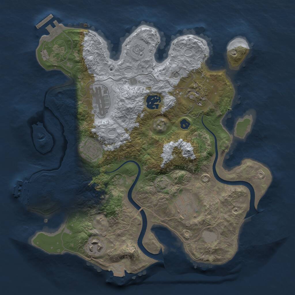 Rust Map: Procedural Map, Size: 3000, Seed: 1517118230, 12 Monuments
