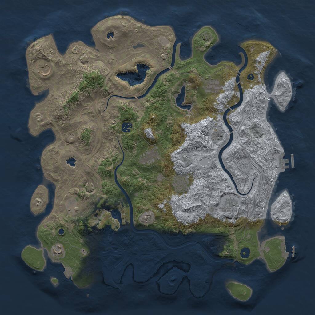 Rust Map: Procedural Map, Size: 4500, Seed: 1816661465, 15 Monuments
