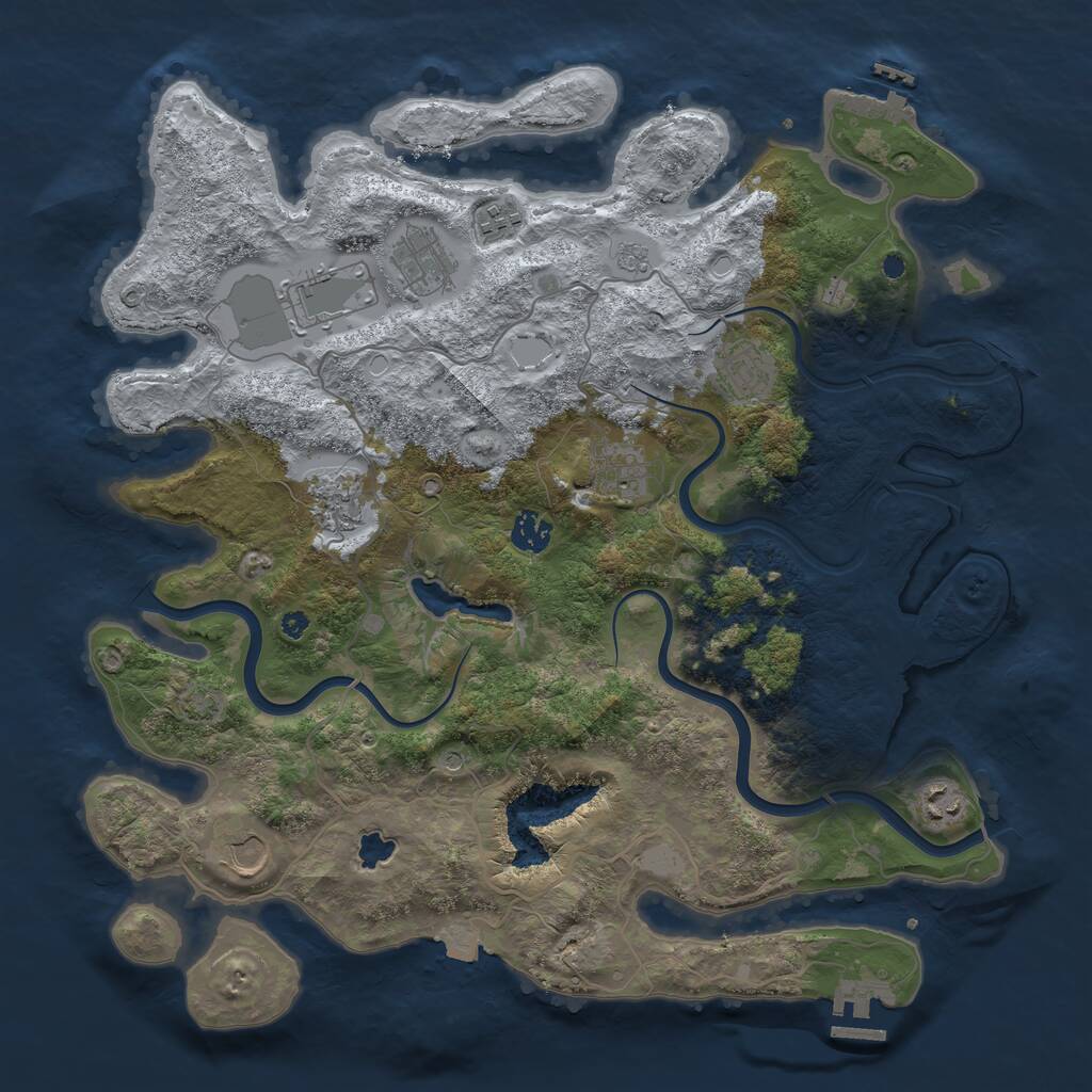 Rust Map: Procedural Map, Size: 4000, Seed: 1539095806, 15 Monuments
