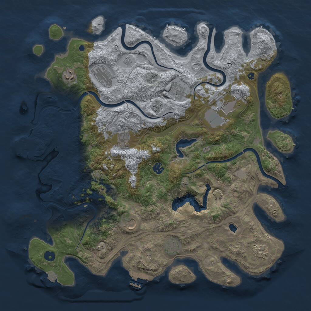 Rust Map: Procedural Map, Size: 4300, Seed: 386878244, 16 Monuments