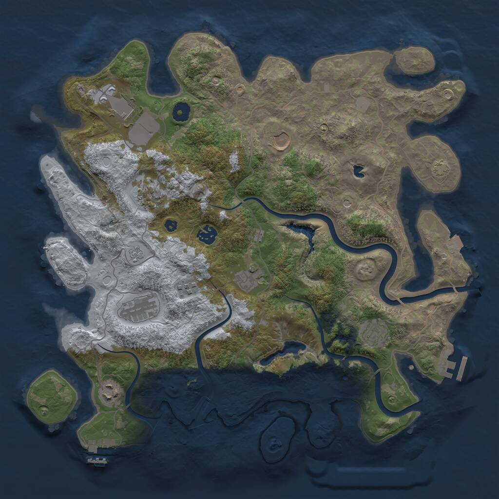 Rust Map: Procedural Map, Size: 4000, Seed: 2437685, 15 Monuments